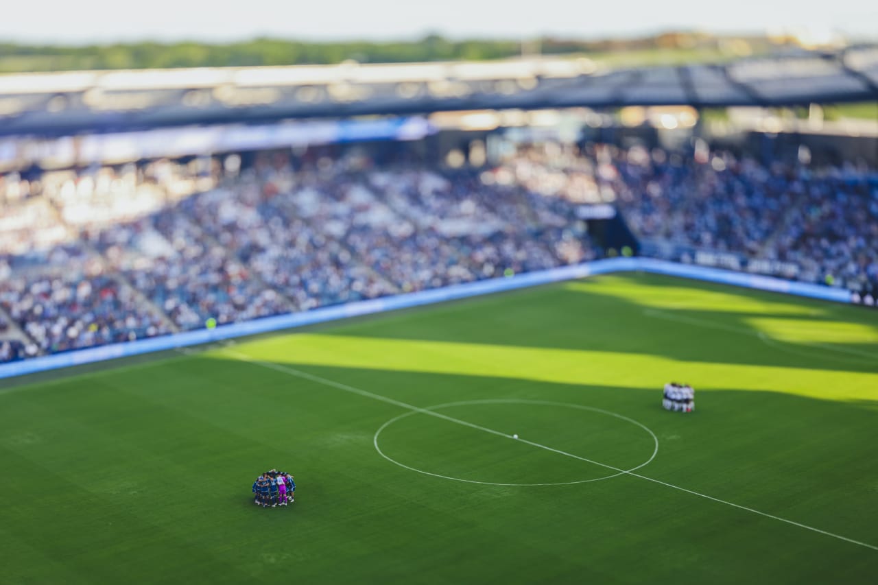 Sporting KC huddles before the game vs Real Salt Lake.