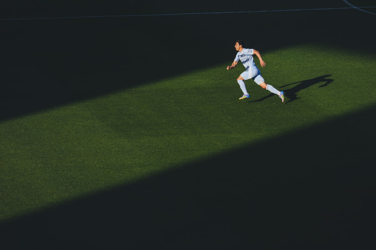 Sporting KC forward Shapi Suleymanov runs back on defense during the game on Sunday.